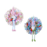 Maxbell Easter Door Wreath with Bunny Hanging Sign Ornaments Festival Rabbit Garland