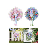 Maxbell Easter Door Wreath with Bunny Hanging Sign Ornaments Festival Rabbit Garland