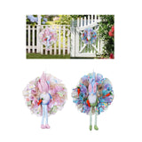 Maxbell Easter Door Wreath with Bunny Hanging Sign Ornaments Festival Rabbit Garland