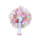 Maxbell Easter Door Wreath with Bunny Hanging Sign Ornaments Festival Rabbit Garland