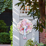 Maxbell Easter Door Wreath with Bunny Hanging Sign Ornaments Festival Rabbit Garland