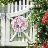 Maxbell Easter Door Wreath with Bunny Hanging Sign Ornaments Festival Rabbit Garland