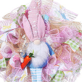 Maxbell Easter Door Wreath with Bunny Hanging Sign Ornaments Festival Rabbit Garland