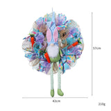 Maxbell Easter Door Wreath with Bunny Hanging Sign Ornaments Festival Rabbit Garland
