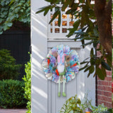 Maxbell Easter Door Wreath with Bunny Hanging Sign Ornaments Festival Rabbit Garland