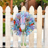 Maxbell Easter Door Wreath with Bunny Hanging Sign Ornaments Festival Rabbit Garland