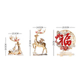 Maxbell Reindeer Figurines Tabletop Crafts Deer Statues for Bookshelf Bedroom Office Gold