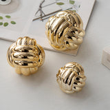 Maxbell Knot Statue Sculpture Ceramic Figurine Artwork Creative Yarn Ball Ornament