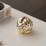 Maxbell Knot Statue Sculpture Ceramic Figurine Artwork Creative Yarn Ball Ornament