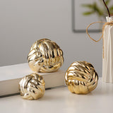 Maxbell Knot Statue Sculpture Ceramic Figurine Artwork Creative Yarn Ball Ornament