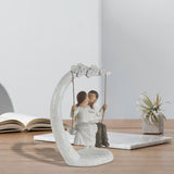 Maxbell Lover Sculpture Wedding Living Room Birthday Couple Figurine Statue on Swing