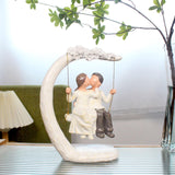 Maxbell Lover Sculpture Wedding Living Room Birthday Couple Figurine Statue on Swing