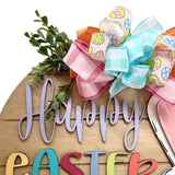 Maxbell Happy Easter Wooden Hanging Sign Easter Door Hanger for Porch Farmhouse Home
