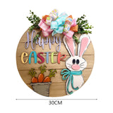 Maxbell Happy Easter Wooden Hanging Sign Easter Door Hanger for Porch Farmhouse Home