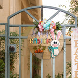 Maxbell Happy Easter Wooden Hanging Sign Easter Door Hanger for Porch Farmhouse Home