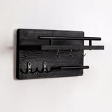 Maxbell Coat Rack Wall Mount Space Saving Coat Hooks for Backpacks Scarves Bathrooms Black