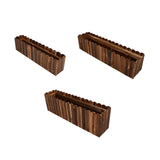 Maxbell Wooden Flower Pot Rectangular Balcony Accessories Planter for Desktop Window