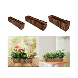 Maxbell Wooden Flower Pot Rectangular Balcony Accessories Planter for Desktop Window