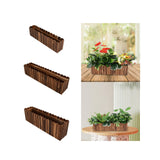 Maxbell Wooden Flower Pot Rectangular Balcony Accessories Planter for Desktop Window