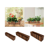 Maxbell Wooden Flower Pot Rectangular Balcony Accessories Planter for Desktop Window