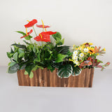 Maxbell Wooden Flower Pot Rectangular Balcony Accessories Planter for Desktop Window