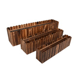 Maxbell Wooden Flower Pot Rectangular Balcony Accessories Planter for Desktop Window