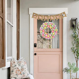 Maxbell Easter Egg Wreath Easter Door Garland for Holiday Patio Porch Indoor Outdoor
