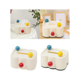 Maxbell Tissue Box Cover Paper Towel Storage Tissue Holder for Toilet Bedroom Office White Bottom