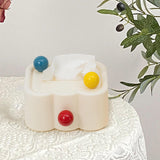 Maxbell Tissue Box Cover Paper Towel Storage Tissue Holder for Toilet Bedroom Office White Bottom