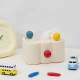 Maxbell Tissue Box Cover Paper Towel Storage Tissue Holder for Toilet Bedroom Office White Bottom