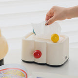 Maxbell Tissue Box Cover Paper Towel Storage Tissue Holder for Toilet Bedroom Office Black Bottom