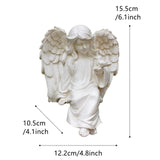 Maxbell Angel Statue Adorable Centerpiece Resin Angel Figurine for Yard Lawn Bedroom