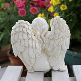 Maxbell Angel Statue Adorable Centerpiece Resin Angel Figurine for Yard Lawn Bedroom