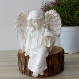 Maxbell Angel Statue Adorable Centerpiece Resin Angel Figurine for Yard Lawn Bedroom