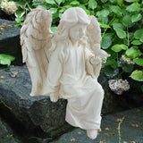 Maxbell Angel Statue Adorable Centerpiece Resin Angel Figurine for Yard Lawn Bedroom