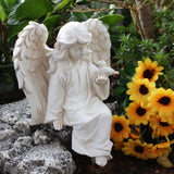 Maxbell Angel Statue Adorable Centerpiece Resin Angel Figurine for Yard Lawn Bedroom