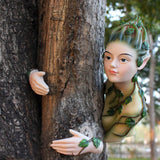 Maxbell Fairy Tree Hugger Sculpture Resin Figurine Halloween Garden Christmas Statue