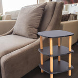 Maxbell End Table 3 Tier Storage Small Side Table for Living Room Sofa Small Spaces