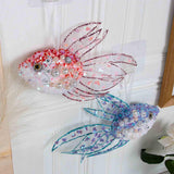 Maxbell 3Pcs Hanging Fish Ornaments Art Spring Fish Decorations for Door Office Wall
