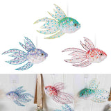 Maxbell 3Pcs Hanging Fish Ornaments Art Spring Fish Decorations for Door Office Wall