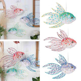 Maxbell 3Pcs Hanging Fish Ornaments Art Spring Fish Decorations for Door Office Wall