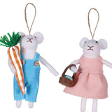 Maxbell 2x Felt Mouse Hanging Ornaments Christmas Tree Ornaments for Garland Holiday