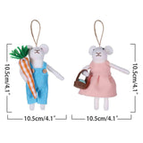 Maxbell 2x Felt Mouse Hanging Ornaments Christmas Tree Ornaments for Garland Holiday