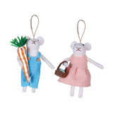Maxbell 2x Felt Mouse Hanging Ornaments Christmas Tree Ornaments for Garland Holiday
