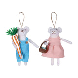 Maxbell 2x Felt Mouse Hanging Ornaments Christmas Tree Ornaments for Garland Holiday