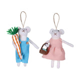 Maxbell 2x Felt Mouse Hanging Ornaments Christmas Tree Ornaments for Garland Holiday
