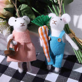 Maxbell 2x Felt Mouse Hanging Ornaments Christmas Tree Ornaments for Garland Holiday