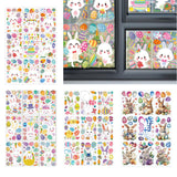 Maxbell 9 Sheets Easter Bunny Window Stickers Cute Glass Window Clings for Kids Home