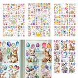 Maxbell 9 Sheets Easter Bunny Window Stickers Cute Glass Window Clings for Kids Home