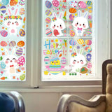 Maxbell 9 Sheets Easter Bunny Window Stickers Cute Glass Window Clings for Kids Home